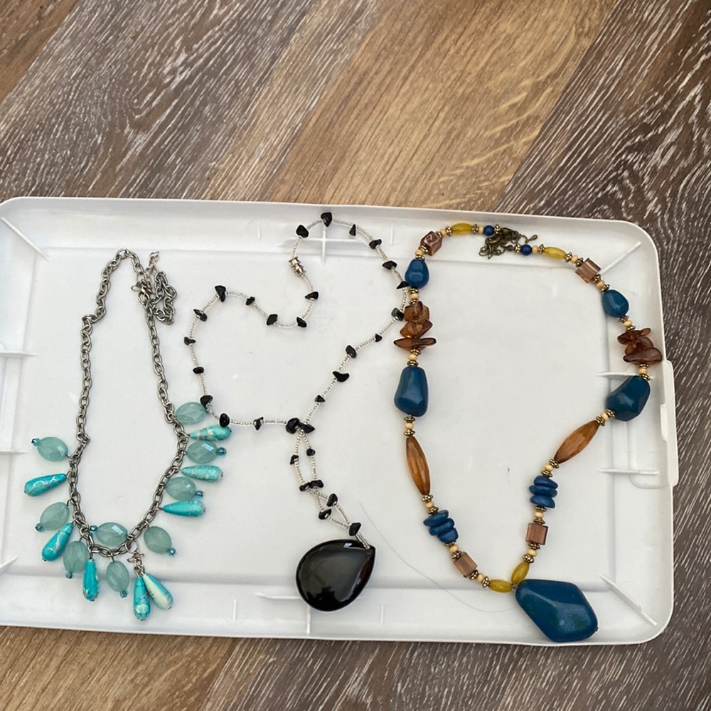 3 costume jewelry necklaces